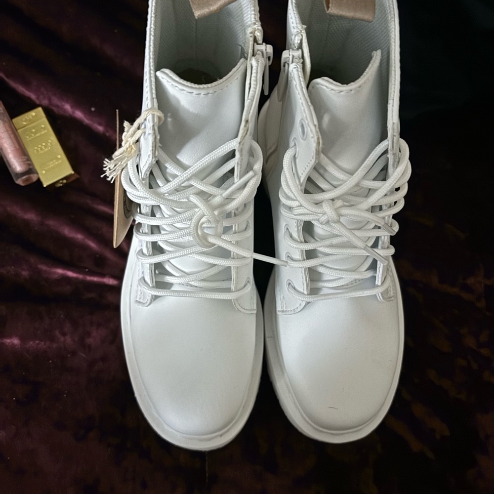 White on white vegan dr. Martens